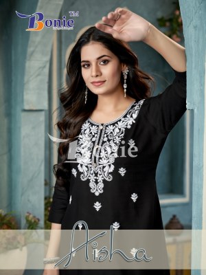 Aisha vol 1 by Bonie fancy Lucknovi work western top catalogue at affordable rate western wear catalogs