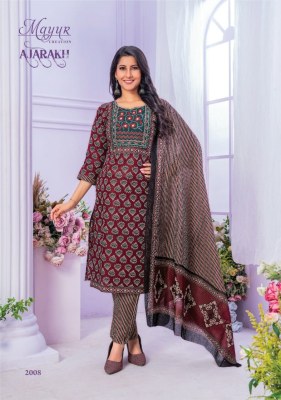 Ajarakh Vol 2 by mayur pure cotton ajrakh printed thread work Ready made suit catalogue at low rate readymade suit catalogs