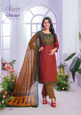 Ajarakh Vol 2 by mayur pure cotton ajrakh printed thread work Ready made suit catalogue at low rate readymade suit catalogs