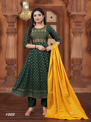 Akira plus vol 3 by Padmavati textile 14 kg reyon foil printed readymade suit in affordable budget readymade suit catalogs