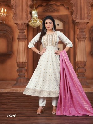 Akira plus vol 3 by Padmavati textile 14 kg reyon foil printed readymade suit in affordable budget readymade suit catalogs