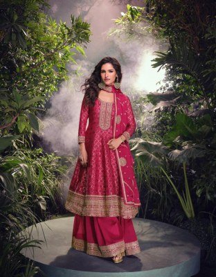 Akshara by Sayuri designer Pure Silk embroidered Flair top with shrara and dupatta  readymade suit catalogs