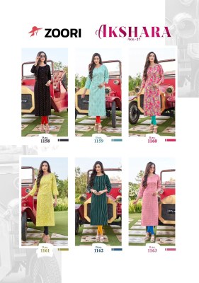 Akshara vol 27 by Zoori reyon printed fancy streight kurti catalogue at affordable rate kurtis catalogs