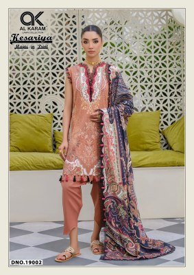Al Karam Kesariya Vol-19 Pure Cambric Cotton Karachi Dress Material dress material catalogs