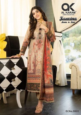 Al Karam Kesariya Vol 9 Pure Cambric Cotton Printed Pakistani suits catalogue wholesale  pakistani suit catalogs