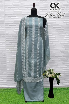 Al Karam Lawn Collection Lahori Pure Cotton Embroidered Unstitched Dress Material dress material catalogs