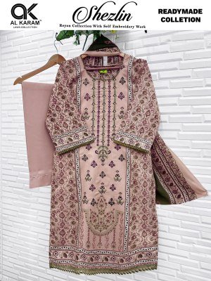 Al Karam Shezlin Pure Rayon Kurti Pant with Soft Cotton Dupatta Set Al Karam Lawn Collection 