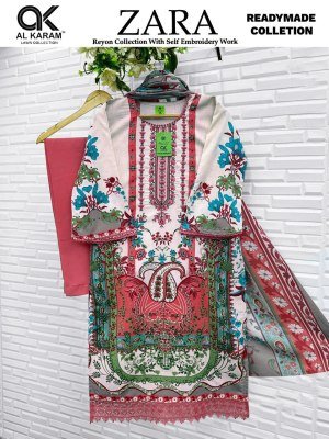 Al Karam Zara Pure Rayon Kurti Pant with Soft Cotton Dupatta Set Al Karam Lawn Collection 