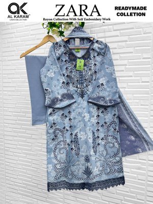 Al Karam Zara Pure Rayon Kurti Pant with Soft Cotton Dupatta Set kurti pant with dupatta Catalogs