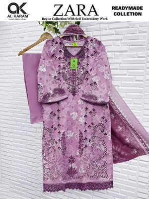 Al Karam Zara Pure Rayon Kurti Pant with Soft Cotton Dupatta Set kurti pant with dupatta Catalogs