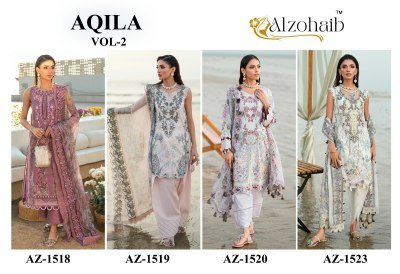 Al Zohaib Aqila Vol. 2 Pakistani Readymade Cotton Kurti Pant with Dupatta Set pakistani suit catalogs