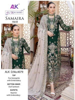 Al khushbu by samaira vol 8 heavy embroidered georgette moti work readymade suit catalog at wholesale price  pakistani suit catalogs