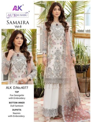 Al khushbu by samaira vol 8 heavy embroidered georgette moti work readymade suit catalog at wholesale price  pakistani suit catalogs