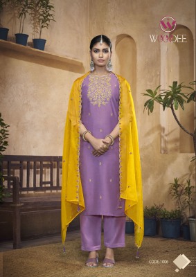 Albeli by Woodee Premium designer Neck Embroidered kurti pant and dupatta catalogue readymade suit catalogs