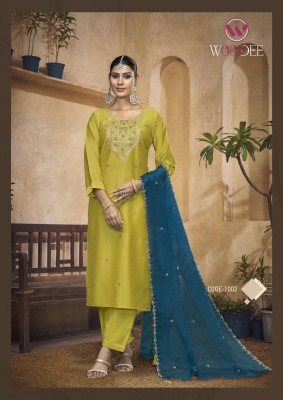 Albeli by Woodee Premium designer Neck Embroidered kurti pant and dupatta catalogue readymade suit catalogs