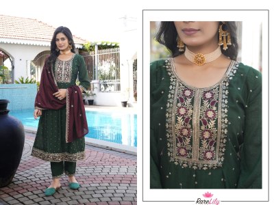 Albeli vol 1 by Rarelily Vichitra silk flair Suit with pant and dupatta catalogue at affordable rate at affordable rate  readymade suit catalogs