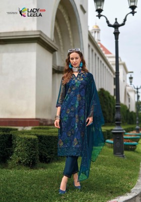 Aleena by Lady Leela embroidered Handwork fancy kurti pant and dupatta catalogue at affordable rate readymade suit catalogs