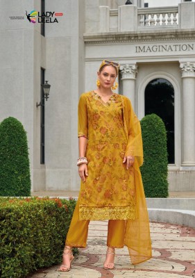 Aleena by Lady Leela embroidered Handwork fancy kurti pant and dupatta catalogue at affordable rate readymade suit catalogs