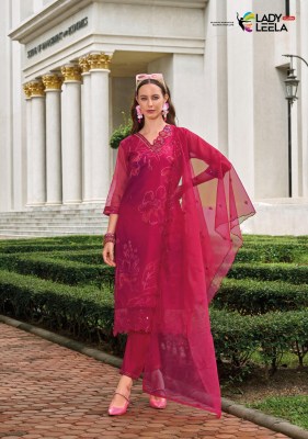 Aleena by Lady Leela embroidered Handwork fancy kurti pant and dupatta catalogue at affordable rate readymade suit catalogs