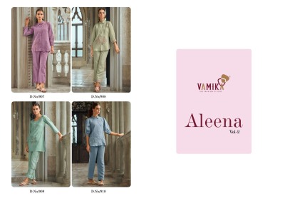 Aleena vol 2 by Vamika HEavy Chanderi handwork co ord set collection with budget rate co ord set catalogs