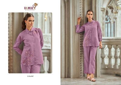 Aleena vol 2 by Vamika HEavy Chanderi handwork co ord set collection with budget rate co ord set catalogs