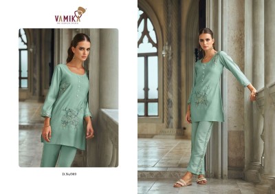 Aleena vol 2 by Vamika HEavy Chanderi handwork co ord set collection with budget rate co ord set catalogs