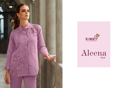 Aleena vol 2 by Vamika HEavy Chanderi handwork co ord set collection with budget rate co ord set catalogs