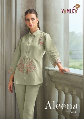 Aleena vol 2 by Vamika Heavy Chanderi Handwork Multi work co ord set in amavi expo Vamika nx