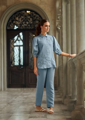 Aleena vol 2 by Vamika Heavy Chanderi Handwork Multi work co ord set in amavi expo Size wise Combo Set
