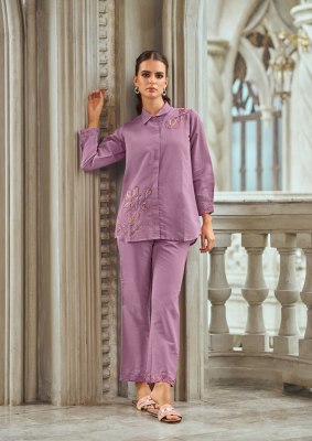 Aleena vol 2 by Vamika Heavy Chanderi Handwork Multi work co ord set in amavi expo Size wise Combo Set