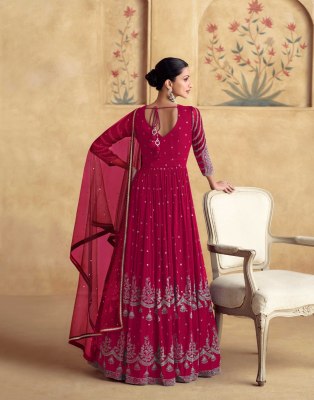 Alfaaz Gold by Aashirwad Creation real Georgette Embroidered Gown with Dupatta collection at low rate gown catalogs