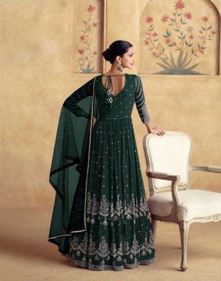 Alfaaz Gold by Aashirwad Creation real Georgette Embroidered Gown with Dupatta collection at low rate gown catalogs