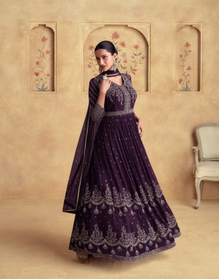 Alfaaz Gold by Aashirwad Creation real Georgette Embroidered Gown with Dupatta collection at low rate gown catalogs