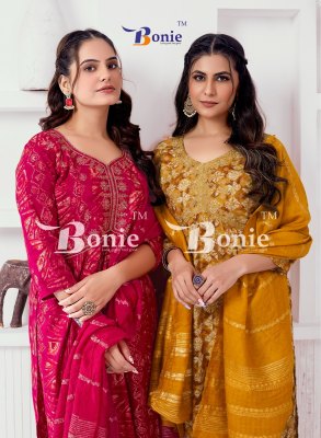 Alia 10 by Bonie reyon prosium printed fancy kurti pant and dupatta catalogue at low rate  boine