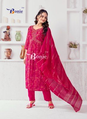 Alia 10 by Bonie reyon prosium printed fancy kurti pant and dupatta catalogue at low rate  kurti pant with dupatta Catalogs