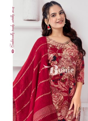Alia 10 by Bonie reyon prosium printed fancy kurti pant and dupatta catalogue at low rate  kurti pant with dupatta Catalogs