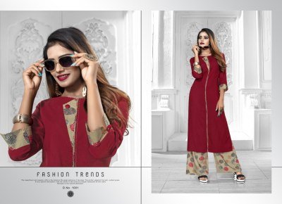 Alishka Fashion Aasmi 2 Rayon Kurti with Plazzo Stylish Ethnic Wear Wholesale kurtis catalogs