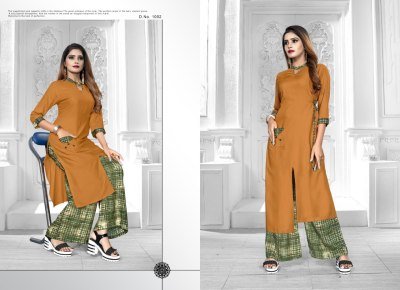 Alishka Fashion Aasmi 2 Rayon Kurti with Plazzo Stylish Ethnic Wear Wholesale kurtis catalogs