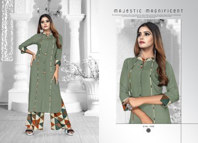 Alishka Fashion Aasmi 2 Rayon Kurti with Plazzo Stylish Ethnic Wear Wholesale kurtis catalogs
