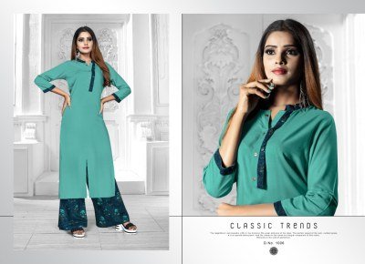 Alishka Fashion Aasmi 2 Rayon Kurti with Plazzo Stylish Ethnic Wear Wholesale kurtis catalogs