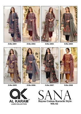 Alkaram Sana Vol 2 Karachi Readymade Rayon Cotton Kurti Pant with Dupatta Set kurti pant with dupatta Catalogs