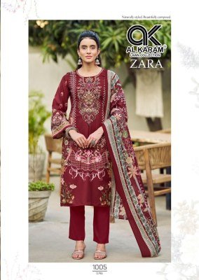 Alkaram Zara Vol 1 Rayon Kurti Pant Set with Dupatta (M–4XL) Karachi suits catalogs