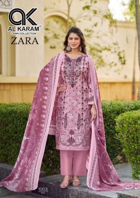 Alkaram Zara Vol 1 Rayon Kurti Pant Set with Dupatta (M–4XL) Karachi suits catalogs