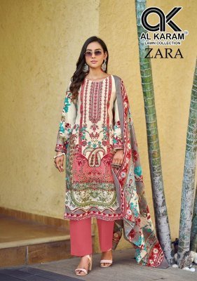 Alkaram Zara Vol 1 Rayon Kurti Pant Set with Dupatta (M–4XL) Karachi suits catalogs