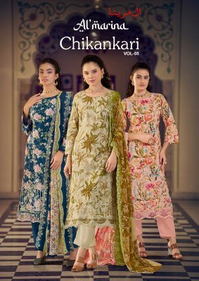 Almarina Chikankari Vol-5 Original Lawn Cotton Embroidered Dress Material Collection 