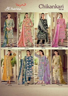 Almarina Chikankari Vol-5 Original Lawn Cotton Embroidered Dress Material Collection dress material catalogs