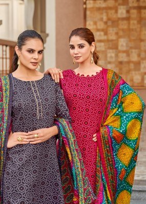 Alok Harshit Fashion Hub Nayan 7 Unstitched Pure Zam Digital Print Top, Swarovski Diamond Work, Cotton Bottom, Fancy Bandhez Dupatta Wholesale  dress material catalogs