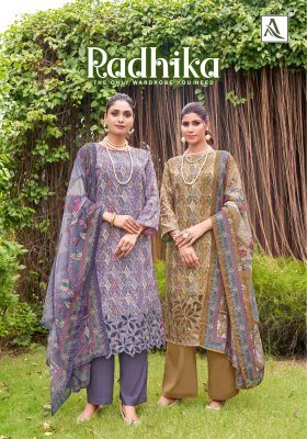 Alok Radhika Suit Make in India Designer Suits Pure Zam Cotton Embroidery Set Wholesale Ethnic Wear  readymade suit catalogs