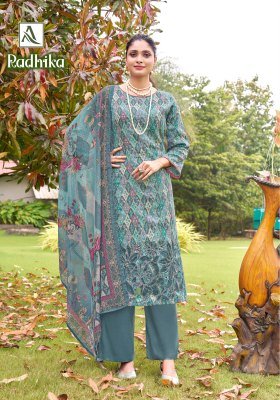 Alok Radhika Suit Make in India Designer Suits Pure Zam Cotton Embroidery Set Wholesale Ethnic Wear  readymade suit catalogs