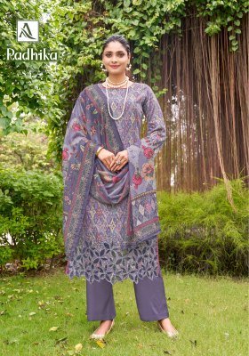 Alok Radhika Suit Make in India Designer Suits Pure Zam Cotton Embroidery Set Wholesale Ethnic Wear  readymade suit catalogs